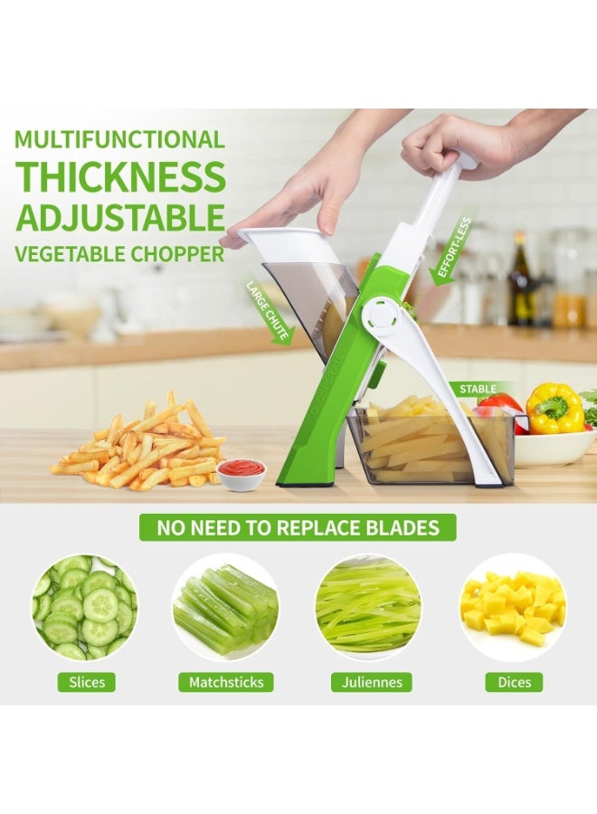 AZTECO Multifunctional Adjustable Mandoline Slicer – Safe Vegetable Cutter, Potato Chopper, Julienne Dicer & Food Slicer with Thickness Control for Fast Meal Prep - Image 2